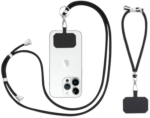 Flintronic Universal telefonrem, 2-pack, justerbart nackband för kors, handled, kompatibel med fodral, inkluderar nyckelring och lapp