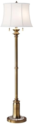 Casa Padrino Lampada da Terra Barocco Ottone/Bianco Ø 43 x A. 157,5 cm - Elegante Lampada da Terra in Stile Barocco - Luci barocche - Lampade da Terra in Stile Barocco - Mobili barocchi