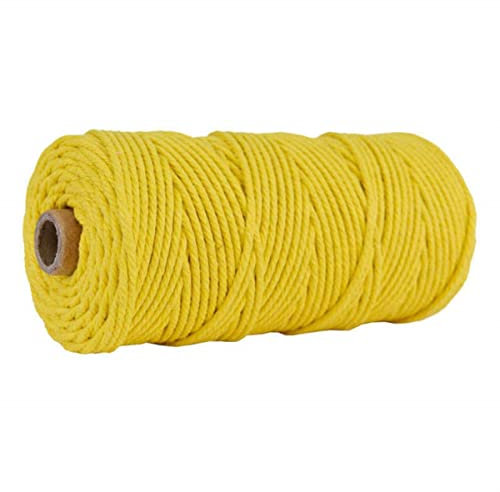 FIZOVER 100 m x 3 mm Makramee-Baumwollschnur Seile farbiges Seil Garn zum Aufhängen Pflanzenaufhänger IY Bastelzubehör - 11,3 mm