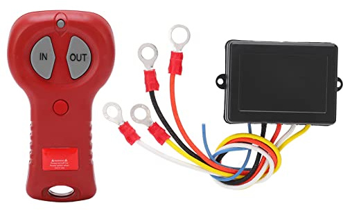 Wireless Winch Remote Control Kit 12V with Indicator Light 9‑30V 434MHZ Waterproof Universal for Truck ATV SUV