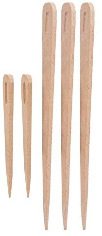 Holz Handwebstuhl Stick Set, Holzweb Häkelnadel für Strickhandwerk zum Selbermachen Webnadel 5 Stücke DIY Holz Big Eye Stricknadeln Gobelin Weben Handwerk Werkzeuge