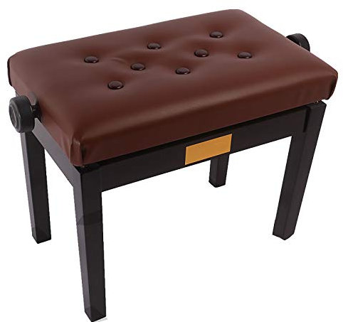 RWRAPS Klavierhocker Klavierhocker 1-Personen-Klavierbank aus Holz, verdickt, höhenverstellbar, gepolsterte Klavierbank, elektronischer Klavierhocker, schwarzer Klavierhocker (braun b)