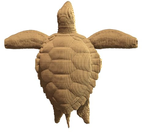 CARTONIC Schildkröte 3D-Puzzle aus Karton – Skulptur-Bausatz | 240 Teile, 29 × 26 × 8 cm – Bastelset aus recycelter Pappe zum Stecken & Bemalen, für Jugendliche & Erwachsene, Geschenkidee