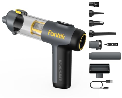 Fanttik Slim V9 Mix Auto-Staubsauger, 4-in-1 kabelloser Handstaubsauger, 12000 PA Hochleistungs-Handstaubsauger Tragbarer Staubsauger für den Innenraum von Autos und zu Hause