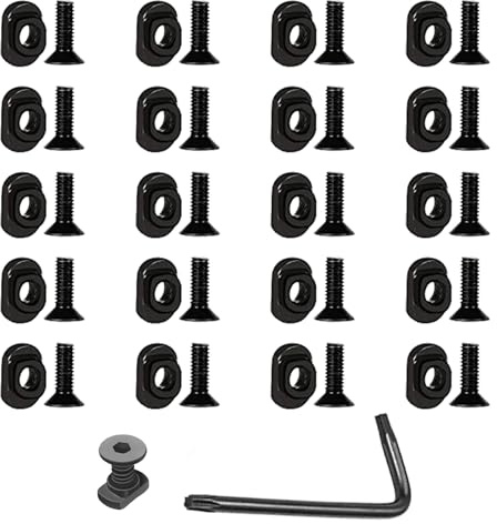 EONTAB Mlok Screw and Nut Replacement Set, Including M-Lok Track mounting Screws and T-Nuts, and one Allen Wrench (21 Pieces)