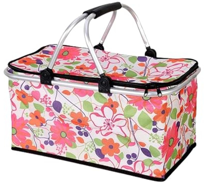 Cestino per picnic, cestino da picnic sulla spiaggia - Frigo portatile per scatola da picnic da 30 litri,Borsa da picnic in tessuto Oxford con manico, cestino da campeggio vuoto per picnic da campeggi