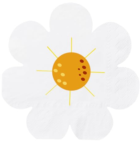30 Stück Servietten Gänseblümchen, Servietten Geburtstag Gänseblümchen Deko, Servietten Blumen Gänseblümchen Deko Geburtstag, Servietten Blumenform, Frühling Daisy Party Tischdeko Papierservietten