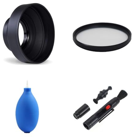 Set di accessori per obiettivo da 62 mm, paraluce pieghevole a 3 fasi, MC UV, set di pulizia per fotocamera mirrorless Panasonic Lumix G9 II con obiettivo Leica DG 12-60mm f/2.8-4