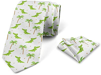 fifbird Juego de corbata para hombre, pañuelo de novio para fiestas, bodas y todas las ocasiones, Verde lima, blanco, camel, Taille unique