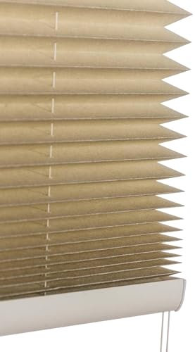 CLP Plissee ohne Bohren mit Klemmfix Montage I 150cm Länge und Variable Breite, Max. Höhe Fensterflügel 130cm I Lichtdurchlässig und Blickdicht, Farbe:Creme, Größe:95x150 cm