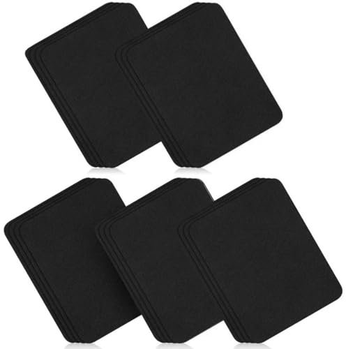 XPEX 20 Stück Aufbügelflicken, 12 * 9Cm Bügelflicken Schwarz, Kleider-Flicken Zum Aufbügeln Für Innen Und Außen Stärkster Kleber Baumwolle Verschiedene Reparatur-Dekorationsset(Schwarz)
