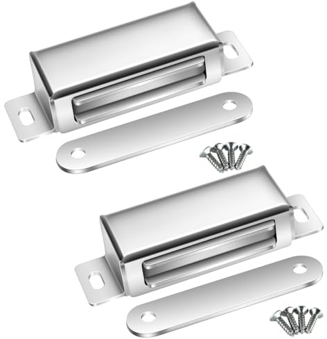 Selyse Chiusura magnetica per porte dell'armadio, chiusura magnetica, 30 kg, in acciaio inox, per cassetti, chiusura magnetica, chiusura magnetica, per mobili e porte del balcone (2 pezzi)