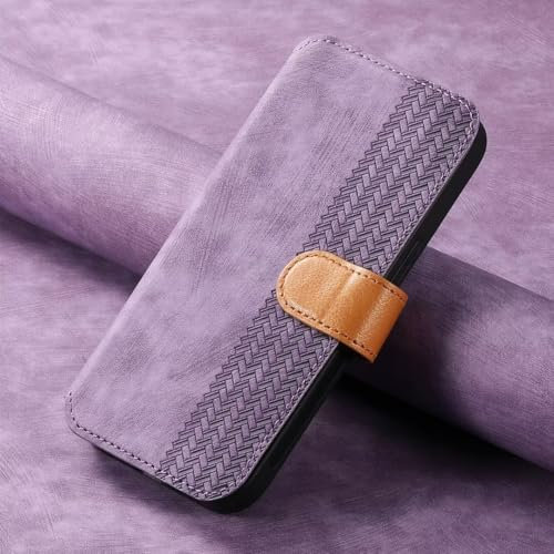 TIANYUE Funda para Motorola Moto E40, Funda Tipo Billetera de Cuero PU con [Bloqueo RFID] [Ranura para Tarjeta] [Soporte para Correa de muñeca] Funda para Moto E40-Púrpura