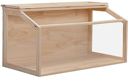 Generisch (de:Hamsterkäfig aus Holz, Lebensraum für Kleintiere, mit Acrylplatten und zu öffnender Oberseite, Hamsterhabitat, Natur, 80 x 41 x 40 cm)