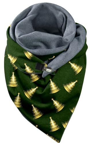 Weihnachtsschal Dreieckstuch Schal Dreieck Damen Damen Mit Gemustert Kuschelig Dreieckstuch Ausgefallene Damenschal Leichter Schaltuch Button Knopf Streifen Warm Knopfschal Schal Scarf