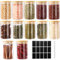 FoiiLiio Botes Especias Cristal, 12 x 250ml Redondos Tarros Especias con Tapas de Bambú, Frascos Especiarias Spice Jars, Botes para Especias con Etiquetas