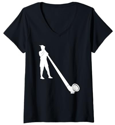 Damen Alphorn Bergmusik Schweizer Alpen Volksinstrument Musiker T-Shirt mit V-Ausschnitt