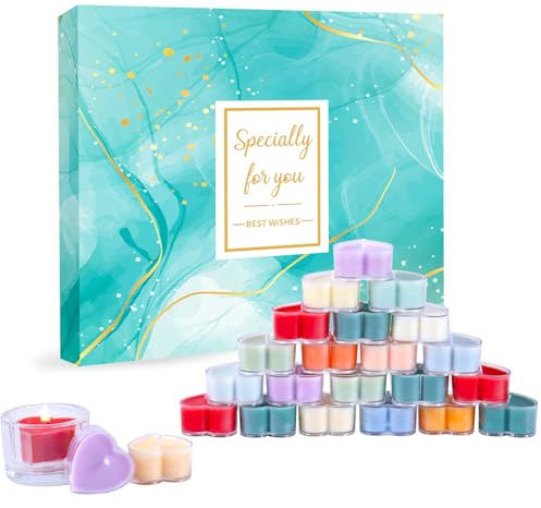 Calendario de Adviento 2025 en forma de corazón para mujeres: set de regalo con 24 velas perfumadas, calendario de, calendario de Adviento perfumado para mujeres, set de regalo para mamá, hija y amiga