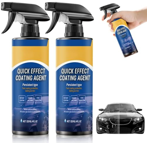3 in 1 Hochschutz-Auto-Beschichtungsspray – Quick Effect Coating Agent for Car,Auto Nano Beschichtungs spray,Advanced Car Quick-Acting Coating Agent Spray für Kratzer-Reparatur,Glanz(PACK 2)