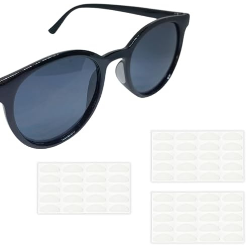 30 Paar Selbstklebende Nasenpads und Anti-Rutsch Silikonpads für Brillen und Sonnenbrillen, 1mm Transparent