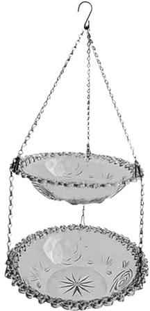 Sharplace Mangeoire à Oiseaux Suspendue pour Jardin, Bain d'oiseaux, Distributeur de Nourriture, Station d'alimentation décorative, Bol, Gris