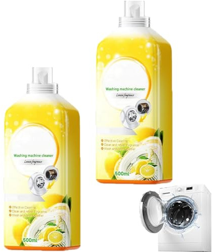 HYPYXUS 500 ml Potente Limpiador de Lavadora líquido, Limpiador de Tanques de Lavadora de Tambor Limpia, Remover de residuos y Limpiador de bañeras para Manchas, Olor, Aroma Fresco (2Pcs)