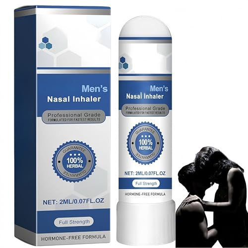 Inhalateur pour homme, bâtonnet retardateur pour des hommes qui durent longtemps, redonne énergie et vitalité, confiance absolue, bâtonnet inhalateur nasal naturel, charisme amélioré (1 Pièce)