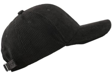 Cómodas gorras de béisbol de pana para varios tamaños de cabeza, color sólido, para adultos, adolescentes, actividades al aire libre, sombrero de invierno, Negro, Talla única