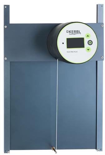 Kerbl Hobbyfarming Automatische Hühnertür Duo Pro Plus, Hühnerklappe, Kunststoff/Aluminium, 47x32,5cm, Tageslicht- und Zeitsteuerung, Selbstverriegelung