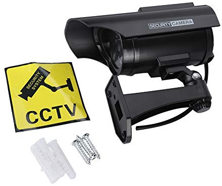 ACOGEDO Soldriven Falsk Kamera Utomhus CCTV Övervakning Säkerhetskamera LED Record() Intern Panel Där Fake CameraDummy Fake CameraFake Surveillance Security CameraCCTV (Svart)