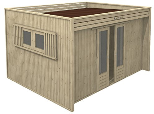 La Pratolina Casetta Moderna da Giardino 4x2.5 Legno di Alta qualità Modello CUBO ad Uso ricovero Attrezzi, bricolage, spogliatoio