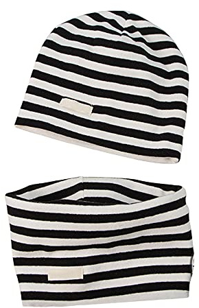 LACOFIA Baby Jungen Mädchen Beanie Mütze und Loop Schal Set Kinder Weiche 100% Baumwolle Strickmützen Kleinkind Hut und Kragen Schals
