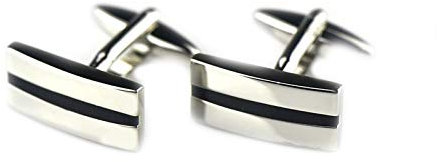 DOLOVE Manschettenknöpfe Herren Hochzeit Vintage Manschettenknöpfe Rechteckig Manschettenknöpfe Herren Schwarz Silber