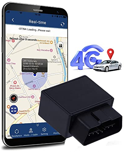 TKMARS GPS Tracker 4G OBD2 Stecker für Auto, Fahrzeuge, LKW, Diebstahlschutz Online weltweit mehrere Alarmmodi Echtzeit-Tracking mit kostenloser App ohne ABO
