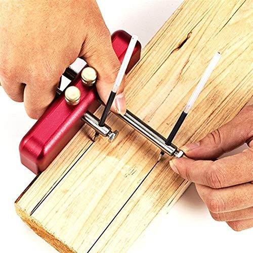 SunXTMY Measuring Tool Aluminum Alloy Marking Gauge Handheld Portable Woodworking Decoration Scriber DIY Hand Scribing Tool with 2pcs Marking Rod (Color : RED)