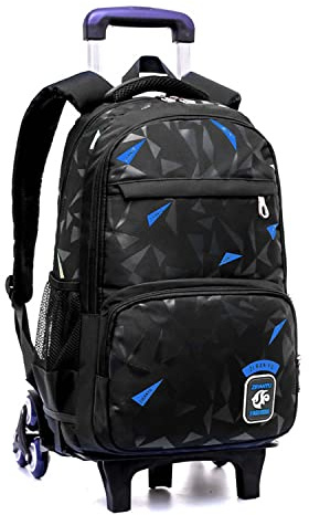Flyself Trolley Rucksack für Mädchen Jungen,Kinder Schultasche mit Rollen Rucksack Schultrolley Rucksäcke, Schulranzen Jungen Schultasche Rucksack Nylon Wasserdicht