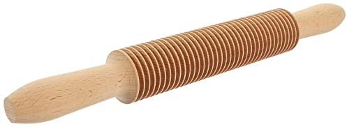 Luxshiny Spaghetti Noodles Pasta Cutter Wheel Wooden Rolling Noodle Lattice Roller Docker Dough Cutter Spaghetti Maker Rolling Pin Kitchen Cooking Tools Cookie Dough