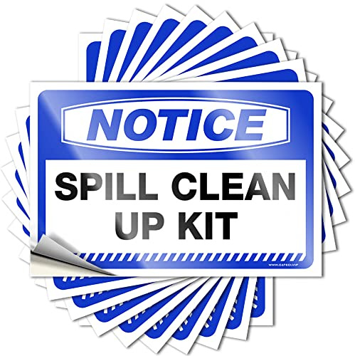 Toolbox Stickers and Decals Notice Spill Clean Up Kit Stickers 10 Pcs Decals for Cars Mechanic Stickers (Size : 6X9CM)