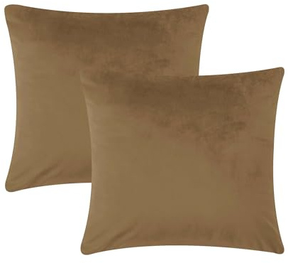 AMEHA Samt-Kissenbezüge, 45 x 45 cm, 2er-Pack, quadratische Kissenbezüge, dekorativer Grauer Kissenbezug für Sofa, Schlafzimmer, Wohnzimmer, mit unsichtbarem Reißverschluss