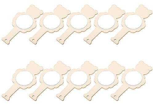 POPETPOP 10stücke Holzspiegel Zum Selbermachen Für Junge Mädchen Spielzeugspiegel Für Bastelbedarf Unfertige Handspiegel Für Schreibtisch Und Zimmerdekoration