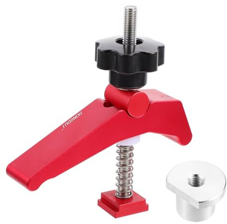 Veemoon Aluminum Alloy T-Track Clamp Heavy Duty Woodworking Hold Down Clamp for