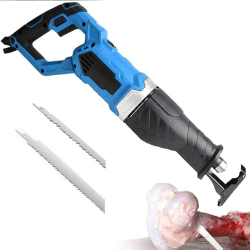 Bone Saw Machine 180°Rotating Body, 220V Electric Bone Saw Butchers Saw Variable Speed Electric Corded Sabre Saw with Blades for Cutting Metal Wood Pork Beef Mutton Meat (Size : 900W)