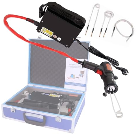 Quixnova Flameless Handheld Induction Heater Kit - 1500W Mini Automobile Rusty Bolts Remove Tool, Electromagnetic Induction Heater with 4 Coils