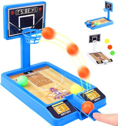 WUPENGSA Desktop Basketball Spiel - Mini Tisch Basketballspiel Für Kinder Und Erwachsene - Finger Spielzeug (Blau)