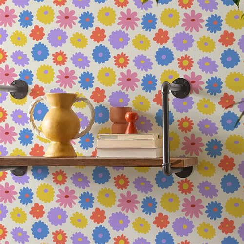 Selbstklebende Tapete Elegantes Gelb Lila Strukturtapete Wandtattoo Schlafzimmer Tapete Selbstklebend Vliestapete Wallpaper for Living Room Tapeten Leicht zu Entfernen Wandschutzfolie 40x250cm