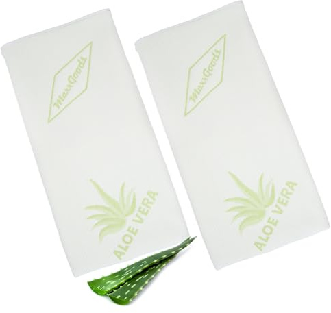 MaxxGoods NEU 2X Aloe Vera Kissenbezug 42x70cm für Nackenstützkissen - Hypoallergen, Hautfreundlich, Atmungsaktiv & Pflegeleicht Nackenstützkissenbezug - Kissenbezug für orthopädisches Kopfkissen
