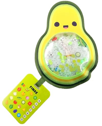 Bizyboo - Avocado - Sensorik Spielzeug mit Perlen & versteckten Objekten, Reisespielzeug gegen Langeweile ab 2 Jahren (21006)