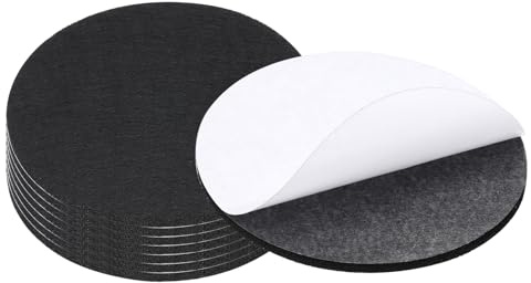 PATIKIL 5 Diameter Round Black Felt Furniture Pads, 8 Pack 1/5 Thick Non-slip Anti-scratch Backed Felt Floor Protector for Lamp Furniture DIY Craft