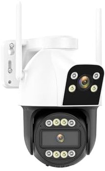 Telecamera di sicurezza cellulare 4G IP Camera Esterna 4K HD 10X Zoom Tre Lenti Doppio Schermo Sim Card Telecamera PTZ Ai Tracking Video Sorveglianza CCTV Cam Risoluzione HD(2K WIFI NO Card)