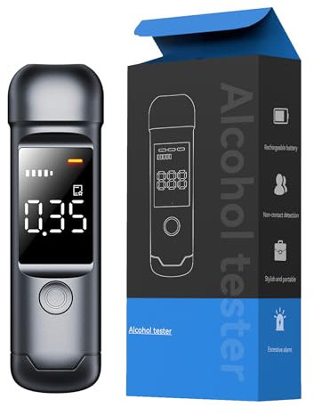 CAMTHON® Alcoholímetro Homologado DGT - Etilómetro portátil homologado España, Test de alcoholemia rápido y fiable para Uso doméstico y Profesional